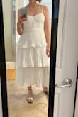 Love this dress! It fits true to size and is very flattering on. I bought it for engagement photos, and I think it will look perfect. - Kaitlyn J.
