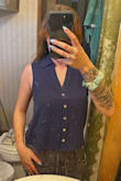 Perfect for a hot summer day. It is true to size, but length is short. If snug isn't what you're looking for, I'd size up so your stomach doesn't show as easily. - Nicole S.