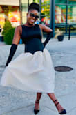 Loved this dress to perfection! It fits like a glove. Very comfortable. I felt so glamorous in it. Beautiful dress. - Munah G.