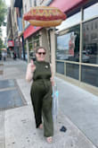 I have never in my life felt more beautiful in anything I've ever worn (including my own wedding dress). Yes, the jumpsuit runs small (like all special occasion attire). Yes, the legs are super long (invest in getting them hemmed to your height, this is a keeper!) The legs are lined beneath the satin outer which prevents static cling and makes for major comfort. In addition to hemming, my tailor also let out the inseam in the thighs to fit my legs, and created a sash (I ordered a 2nd jumpsuit to be deconstructed for this purpose). As Best Lady in my sister's wedding, I received so many compliments on my jumpsuit (to be fair, it matches my eyes so I have that going for me). Anyway, I plan to wear this as often as I can. I would give it more than 5 stars if I could. - Riva A.