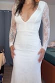 Like it a lot, just not sure if I love it. I'm pear shaped with a very small chest. This style might just not be for me, but I think it's a beautiful dress. I went with the xs because of my smaller top half, and it fit relatively well once I put padded and lifting boob inserts in. But the sleeves are a little too tight. This is my problem, not the dress, though. I would rate it high and think on the right body, this dress is gorgeous. - Hannah R.