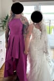 I loved this dress.  We had to manipulate it some because when I first tried it on, it didn't fit right.  The boob area runs a little bigger for me.   My hair dresser was able to mess with the straps and pull in the waist to help adjust it.  Overall, out of $1700 in dresses, I chose this one. - Elisa B.