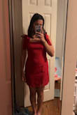 Very flattering but too tight at waist. I have a smaller chest but wider hips and the dress was tight around the stomach but fit perfectly up top. - Isabella G.