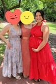 I wore this to a casual garden party while about 6-7 months pregnant and felt SO cute. Most maternity dresses made me feel so frumpy, but with this, I just sized up and felt amazing and adorable and glowing. Perfect length for me (5'10). I wore stickies instead of a bra, and it was fine. - Christine V.