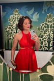 Dress fits great, the material is heavier and fancier than the pictures look. Got lots of compliments! - Davis H.