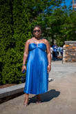 I wore this dress to my brother's graduation and got so many compliments! I was genuinely surprised by the quality! It was so much better than I expected. The fit was perfect, especially around the bust area. I didn't need to wear a bra, felt fully covered, and had no worries about any slips. As a bonus, the color matched Duke's school colors perfectly. - Hanah F.