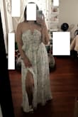 The dress was very comfortable and flattering. I received many compliments. The only thing is as I am 5'5" and wore the dress with flat sandals, the dress was dragging on the floor. (With heels it would be the perfect length.) - Ana G.