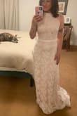 I loved this dress and seriously contemplated keeping it. The fabric is soft and thick, the sequins and fabric details look high-quality, and it even came with a dress bag for protection. I ultimately am returning it because the liner is a little more nude and less white than I want, but it's a stunning dress and could be great for a fancier bridal shower or other event! - Emily L.