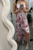 I never write reviews but this is the first article of clothing I've been blown away by in A LONG TIME!! I am going to a wedding with a garden style dress code, and my search for a dress is what made me discover Lulu's! I will def be ordering from here again. 

For reference, I am 5'7, 119 lbs. I was between an XS and a small, because some reviews said it ran a little small. THAT SAID, every time I listen to reviews and order a size up, ITS ALWAYS TOO BIG! So i followed my gut and got the XS and i am so glad I did! it fits perf! it has gold threads woven into the fabric, so it almost makes it look like its sliiightly reflective. it's very subtle, and it makes it look like you're glowing (in a good way). I have no boobs so I really cant speak to how this would work on fuller chested ladies, but it's PERFECT for me and i can't wait to wear it. (please ignore all the junk in the background, i'm in the middle of moving but I love this dress so much I had to stop and leave a review) GET IT!!! - Valerie I.