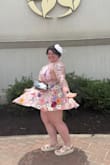 Loved the fit of the dress, and the 3D flowers were gorgeous. Backless was a great choice for how hot it was. - Paige K.