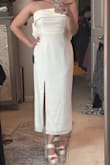 I was looking for the perfect dress for an engagement party. I love it so much I think I'll rewear it for a shower in another city.
The length is perfect even for petite girlies. I will say I ordered a Small based on previous Lulus purchases and the chart, but It hugged my stomach too much and I wouldn't be comfortable eating and drinking/ relaxing overall. otherwise the Small was the perfect fit. I switched for a Medium and its much more comfortable in the stomach and hips but I will have to get the top altered as a result to fit snugger on my bust and not slip down. 
Overall beautiful and stylish dress. I really feel like a bride and the price is perfect! Very happy with the quality and feel. - Ashley S.
