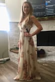 This dress is the most flattering thing ever. It cinches at the perfect spot on the waist and flows so beautifully at the bottom, especially when you walk. I can't wait to wear this to my bridal shower!!! - Angelle D.