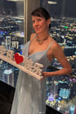 Probably meant for someone with more "up top" than me but I made it work. Got it for my 50th birthday in Shanghai. - Maureen P.
