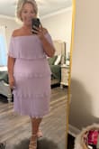 This dress was perfect for an early May wedding! So comfortable, off the shoulder sleeves stayed in place and I got so many compliments! - Hayley M.