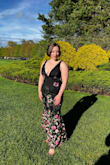 Love this dress! I looked hot and felt great all night. Fabric stretches nicely over curves. Bra situation can be tricky but do able. The embroidery was stunning and I got so many compliments - Wendy C.