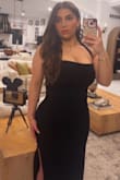 This dress is absolutely stunning, hugs the body in all the right places! Its very stretchy so definitely size down if you want a tighter fit! But when I received it; it smelled terrible had to wash it before I could wear it! - Mina M.