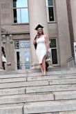 I bought this dress to wear to my college graduation, and it didn't disappoint. It fit perfectly and accentuated my curves. Very comfortable. Even though it is designed to fit on the snugger side, it wasn't restricting when walking. - Amy B.