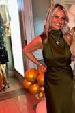 I purchased this dress in olive green to wear at a school fundraiser at a fancy banquet hall. It looked and felt so rich. The dress and material were so flattering on me. I got compliments the entire night! - Suzan M.