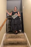 I bought the dress for a classical music concert I went to with my sister in law. I got so many compliments! I am a curvy girl, hips with a big behind. So I got the XXL. Get this dress, it is gorgeous. Also, the bag and the shoes in the pictures are all from Lulu's - Sheener P.