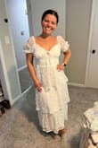 I bought this dress to wear for my bachelorette trip/bridal shower. This dress is so beautiful in person, I cannot wait to wear it! - Abigail H.