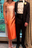 Daughter's SR prom features a variety of dresses/lengths, and this fits in very well. Held up well throughout the night, not too many wrinkles. As a strapless dress, it stayed put with no issues of sagging. Many ways to style it. I can see this dress being worn more in her future, which is great! - Courtney M.