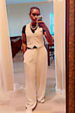 The Suits You Perfectly Beige Linen Vest is a total wardrobe win! The tailored fit is flattering and structured without feeling stiff, and the linen fabric keeps it light and breathable, ideal for layering in spring and summer. The beige color is timeless and goes with everything, from crisp white shirts to matching wide-leg pants for a full suit look. - Shenell B.