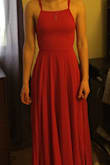 I was skeptical about ordering a dress online but it fit perfectly. It was good quality material as well. if you are planning on wearing heels it goes right to the floor without heels and I'm 5'5 - Diana A.