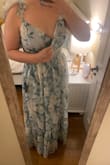 I really liked the dress but the sizing wasn't right for me. The waist was the perfect size (a medium would have been too tight), but the cups were too big. I didn't love it enough to pay to get it altered. - Maris B.