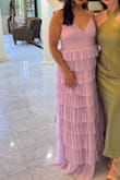 Such a pretty lavender color with a nice heavy/ thick tulle, I felt so fancy! Everyone kept complimenting it all night & said I looked like a fairy! Fits really well with the adjustable straps & I loved it so much! - Jessie S.