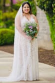 I got this wedding dress for $99 for my wedding back in May 2022. I did a little elopement wedding with just my family, and the dress is definitely see through so I had a slip added to it, which I'm happy I did. It's beautiful and I felt like it flattered me and my body - Natasha L.
