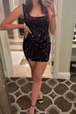 This is such a cute dress! Super comfy, a lil short on me but at 5'9 I'm used to that. My only issue was that the front seam of the dress along the chest rolls down slightly exposing my bra. However, when I tried to use body tape to tape it in place, it still rolled and wouldn't sit up nice and flat so that was disappointing. However, I had loads of compliments! - Bronte M.
