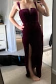 Purchased for a November wedding. The boning and neckline are super flattering and unique. The material feels soft and luxurious and is perfect for winter. - Crystal L.