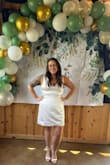Purchased for my bridal shower. The dress fit amazingly and received so many compliments. The bow stayed secure through the whole event and the length hits just right. - Jackie D.