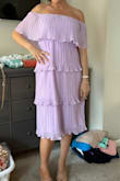 I read the positive reviews so I wanted to try this dress, especially since it seems like it'd be forgiving on my postpartum figure. It was too forgiving aka way too shapeless and boxy. The material wasn't soft. I did love the lavender color though! Ended up returning. - Shelby C.