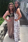 I bought this dress to wear for my rehearsal dinner. It is a beautiful dress! The back of the dress is gorgeous. This dress does fit true to size. The material is a bit thin, making it somewhat see through. I plan to wear spandex for my undergarment-so I am not too worried! - Sasha W.