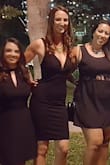 Bought this dress for a bachelorette party and LOVED it! The material is nice and thick and doesn't really wrinkle. The dress is longer than expected which is great, because I'm 6'1". It was just above my knees so I wasn't worried about my backside showing all night. I wore a sticky bra with it for support, but depending on you it could be worn without a bra very easily. Will buy from LuLu's again! - Mariah A.