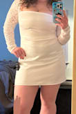 A gorgeous dress! It's super flattering on the torso for women with larger hips, but a little tough for larger chests because there is no stretch. - Molly S.
