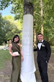 Love the dress. I am 5'6 and needed to hem about 2 inches to make it fit perfectly. Received so many compliments for it at the wedding. Love that it has an asymmetrical neckline which makes it more interesting and attractive. - Vy P.