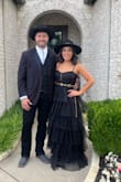 This dress was everything I had hoped for and more! I wore this to the ACM awards and got SO many compliments on it. I purchased a size medium. I am about 5"-3" and 135lbs, and it was literally the most perfect fit. Adjustable straps were great. I did wear cowboy boots with a heel and it just barely touched the floor. I hope I have somewhere else to wear this dress because it is absolutely perfect. - Kristina F.