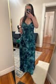 This dress is perfect for a summer wedding! I'm wearing it for the rehearsal dinner for a wedding I'm in in June and it's beautiful! The colors are vibrant in person and are very flattering! A little tight around the bust, so size up if you have a larger bust! - Joyce M.