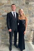 Dramatic Stunner Navy Velvet Bow Strapless Maxi Dress