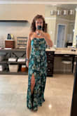 This dress is beautiful and looks like exactly like the online photos. It fit well, was super comfortable, and the material was nice and light. All that said, there was nothing that really made this dress stand out, so I ended up picking a different dress to wear to the wedding I attended. - Elizabeth