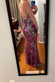 Dress was true to size. Comfortable. Bust was a little lacking due to my size being small, but would be best for middle of the road sizes. Not much bust control so probably not ideal for larger chested ladies. Has ties, so you can adjust to your fit. Length of the dress is long, so be prepared to get it altered. 8/10 - Brittany B.