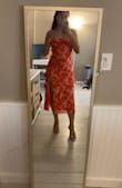 OMG! I absolutely love this dress. It was perfect for a summer wedding!! I have a really small chest, but the upper part of the dress was tight enough that I didn't have to worry about it at all. - Zeynep S.
