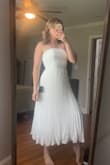 This dress is very flattering! A little big up top if you're smaller chested but that's what a good bra is for! I love how elegant it looks! - Emily G.