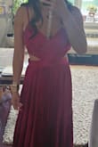 Fits like a glove. Jeweled red color is so beautiful. Received many compliments.   Dress looks very expensive! - Grace L.
