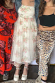 This dress is actually stretchy! I would size down for a better fit, usually I'm a medium in dresses but a small would have fit a little bit better. It's a little on the sheer side so make sure to wear nude spanx just in case! Other than the 3D flower pattern being gorgeous and very breathable, I love how it flows and the length of the dress - Tessa S.