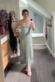 This dress fit perfectly! The length was perfect, and I was able to boogie on the dance floor! Highly recommend the stress as a wedding guest - Chaela L.