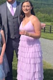 This dress was absolutely beautiful! I attended a formal wedding at a vineyard in Virginia in May. This dress was perfect! The quality of the dress was excellent, the fabric was thick without being too hot. I was able to dance the night away in the super fun ruffled dress. - Allie J.