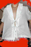 Listen I love this, but it's very see through. I am a part of the itty bitty committee, I don't have big girls. This is very much see through and thin. Will be wearing as swimsuit cover up than a normal shirt. If I bent over I would flash everyone. Recommend for my itty bitty committee!! - Zoie P.